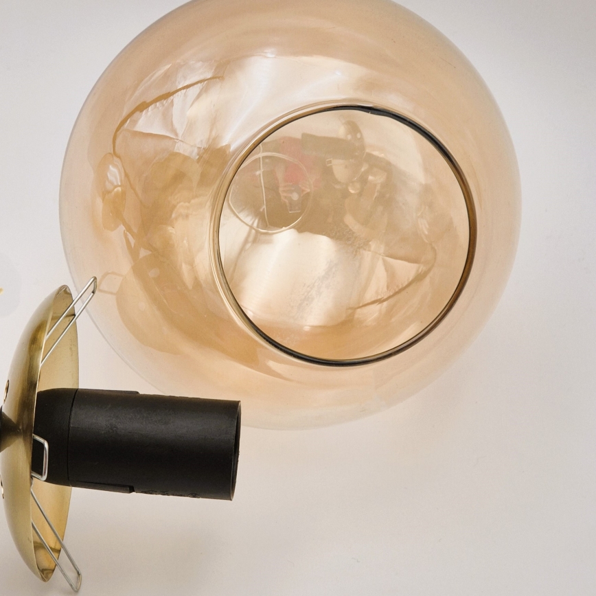 Висящ полилей LILOU 6xE14/5W/230V златист/черен/опушен бежов