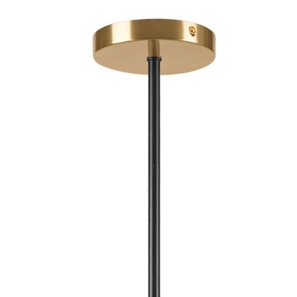 Висящ полилей LILOU 6xE14/5W/230V златист/черен/опушен бежов