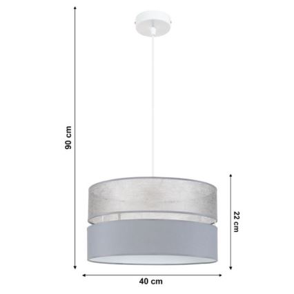 Висящ полилей LIMA 1xE27/60W/230V сив