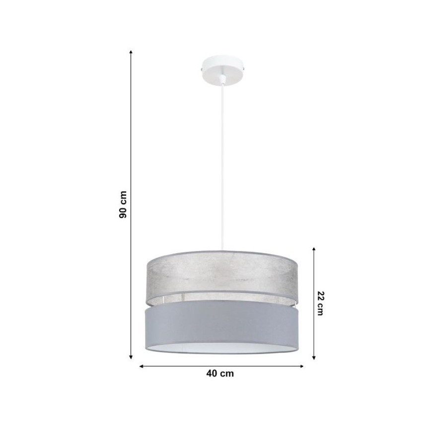 Висящ полилей LIMA 1xE27/60W/230V сив
