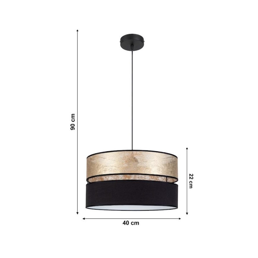 Висящ полилей LIMA 1xE27/60W/230V златист/черен