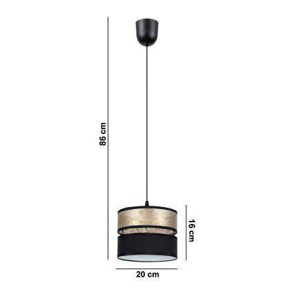 Висящ полилей LIMA 1xE27/60W/230V златист/черен