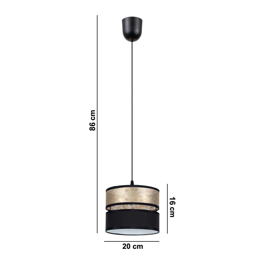 Висящ полилей LIMA 1xE27/60W/230V златист/черен