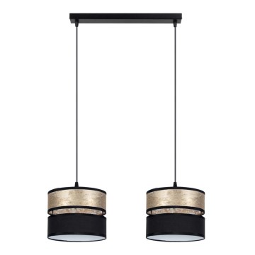 Висящ полилей LIMA 2xE27/60W/230V златист/черен