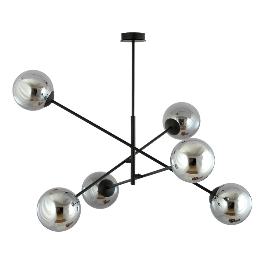 Висящ полилей LINEAR 6xE14/10W/230V черен/сив