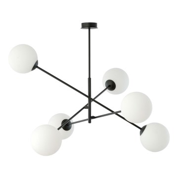 Висящ полилей LINEAR 6xE14/10W/230V черен/бял