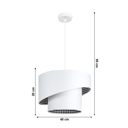 Висящ полилей LORI 1×E27/60W/230V бял