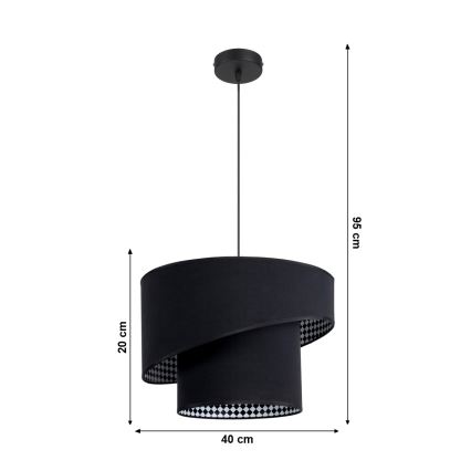 Висящ полилей LORI 1×E27/60W/230V черен