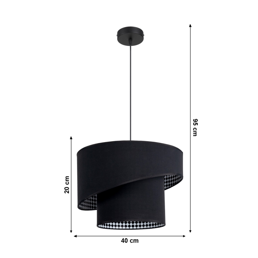Висящ полилей LORI 1×E27/60W/230V черен