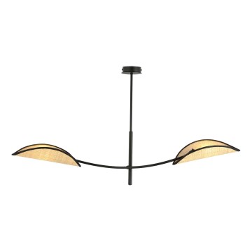 Висящ полилей LOTUS 2xE14/10W/230V черен/бежов