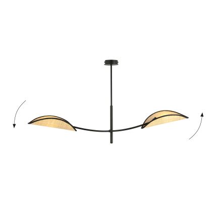 Висящ полилей LOTUS 2xE14/10W/230V черен/бежов
