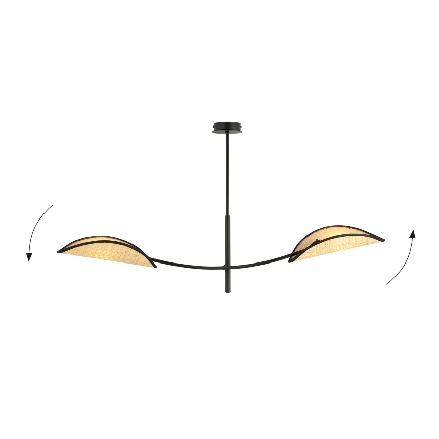 Висящ полилей LOTUS 2xE14/10W/230V черен/бежов