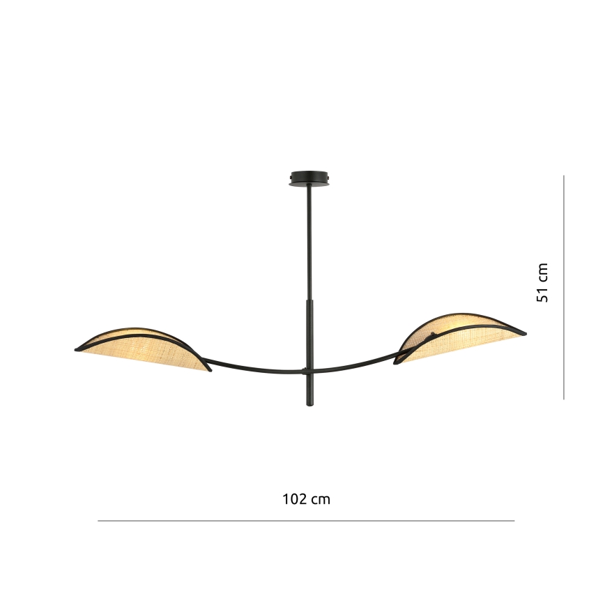 Висящ полилей LOTUS 2xE14/10W/230V черен/бежов