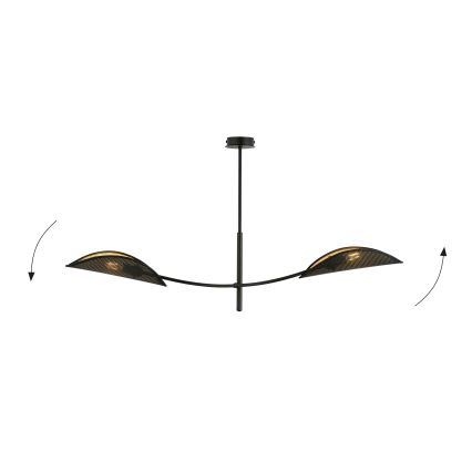 Висящ полилей LOTUS 2xE14/10W/230V черен/златист