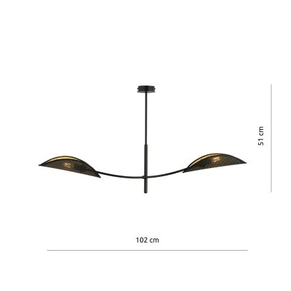Висящ полилей LOTUS 2xE14/10W/230V черен/златист