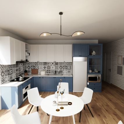 Висящ полилей LOTUS 2xE14/10W/230V черен/бежов