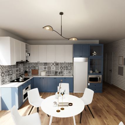 Висящ полилей LOTUS 2xE14/10W/230V черен/бежов