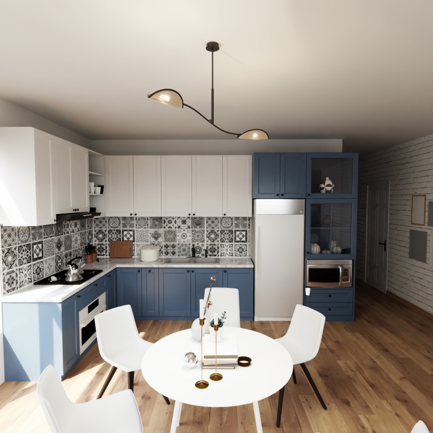 Висящ полилей LOTUS 2xE14/10W/230V черен/бежов