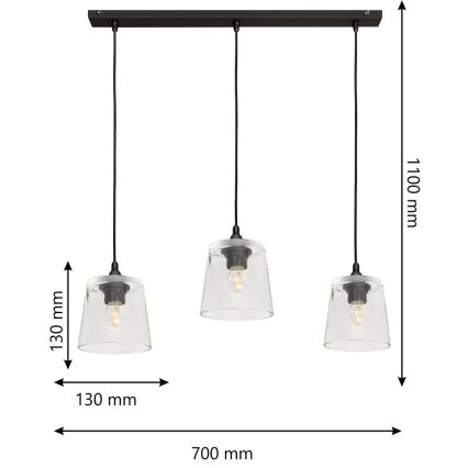 Висящ полилей LUCEA 3xE27/15W/230V