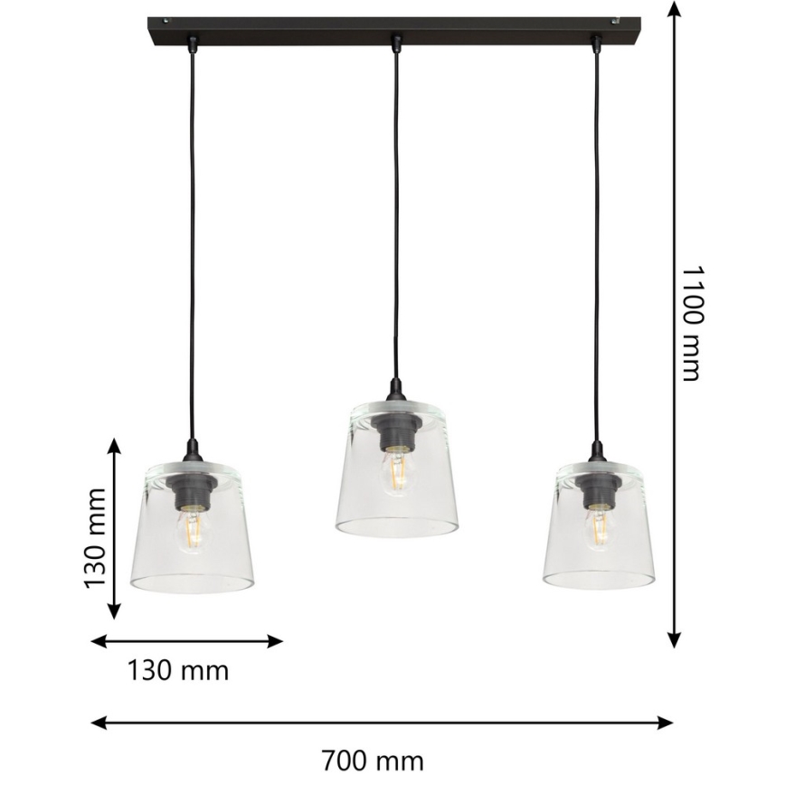 Висящ полилей LUCEA 3xE27/15W/230V
