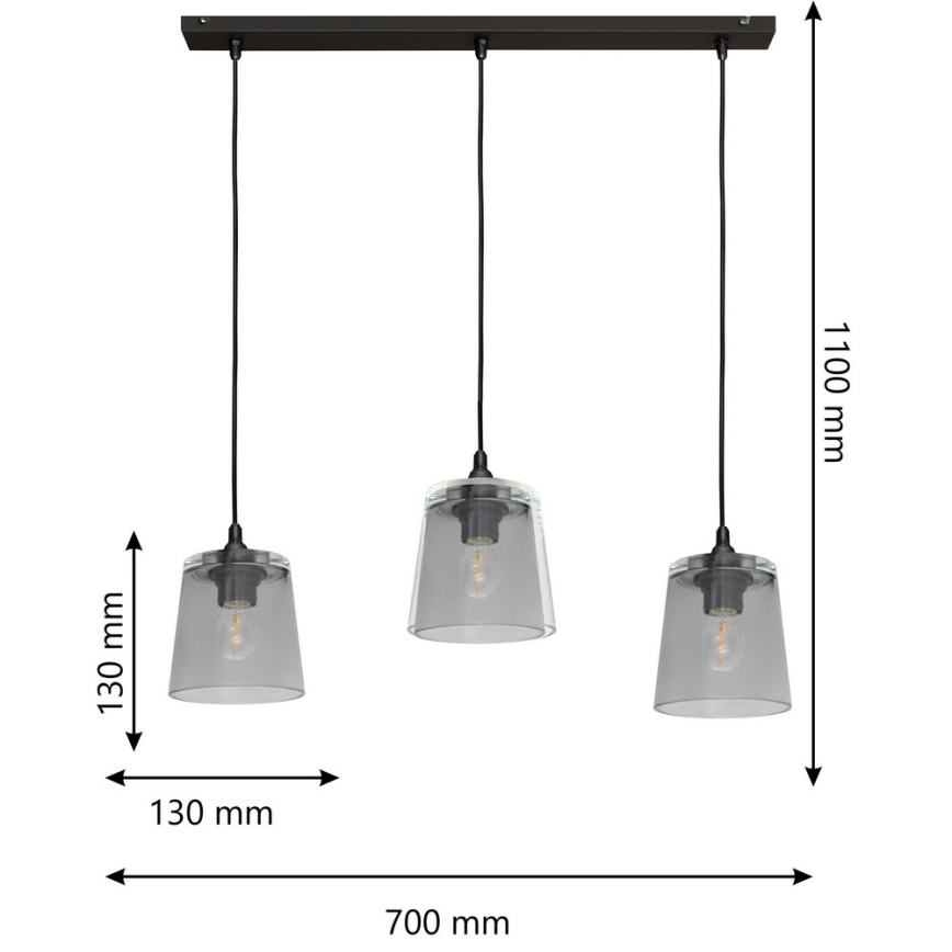 Висящ полилей LUCEA 3xE27/15W/230V