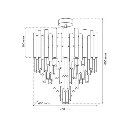 Висящ полилей MADISON 9xE14/40W/230V златист