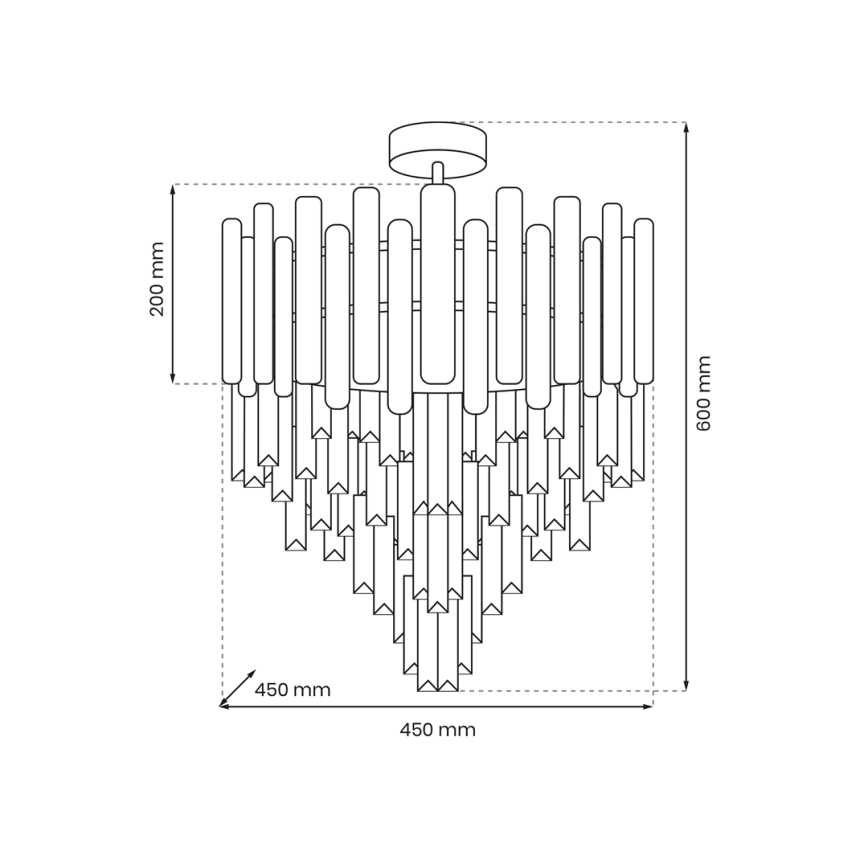 Висящ полилей MADISON 9xE14/40W/230V златист