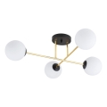 Висящ полилей MAGNUM 4xE14/10W/230V бял/златист/черен