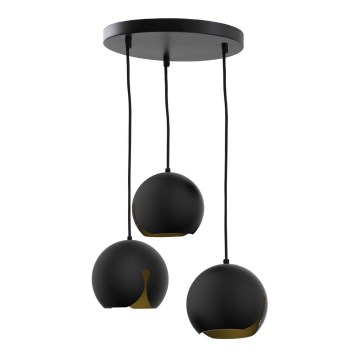 Висящ полилей MALAG 3xE27/60W/230V черен