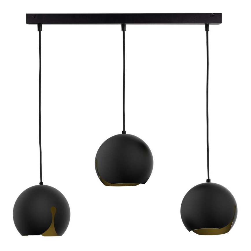 Висящ полилей MALAG 3xE27/60W/230V черен