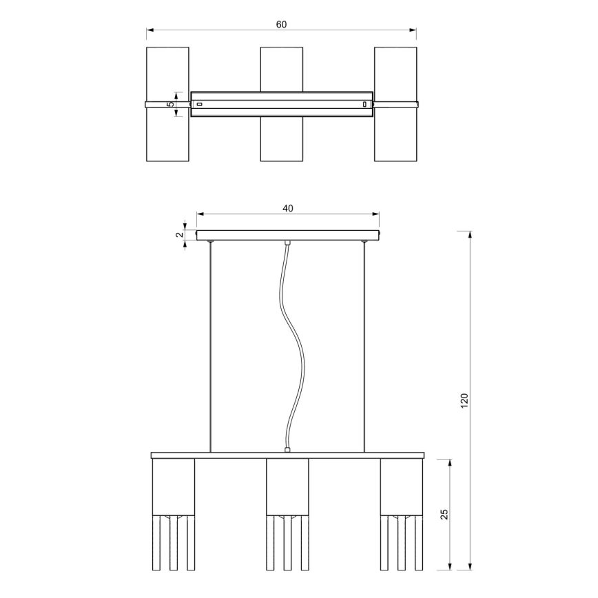 Висящ полилей MALM 3xE27/60W/230V