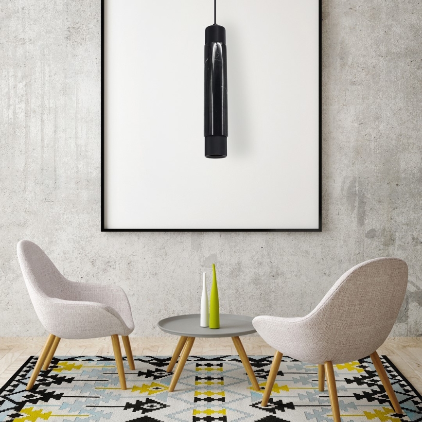 Висящ полилей MARBLE 1xGU10/8W/230V черен