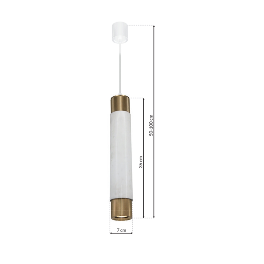 Висящ полилей Marble бял/месинг 1xGU10/8W/230V