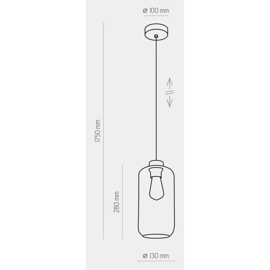 Висящ полилей MARCO 1xE27/60W/230V черен