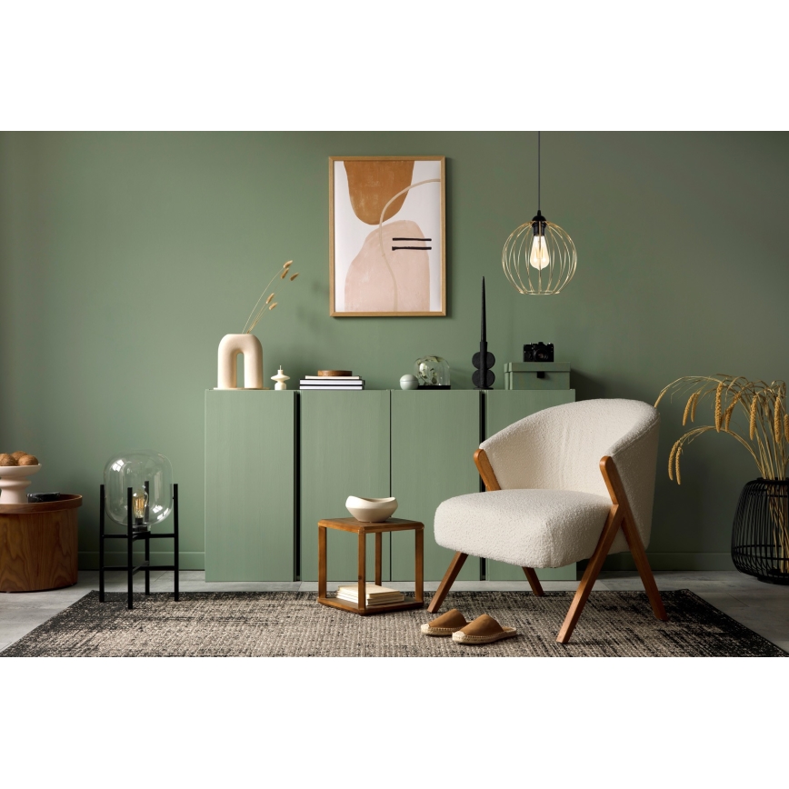 Висящ полилей MATT 1xE27/60W/230V черен/златист