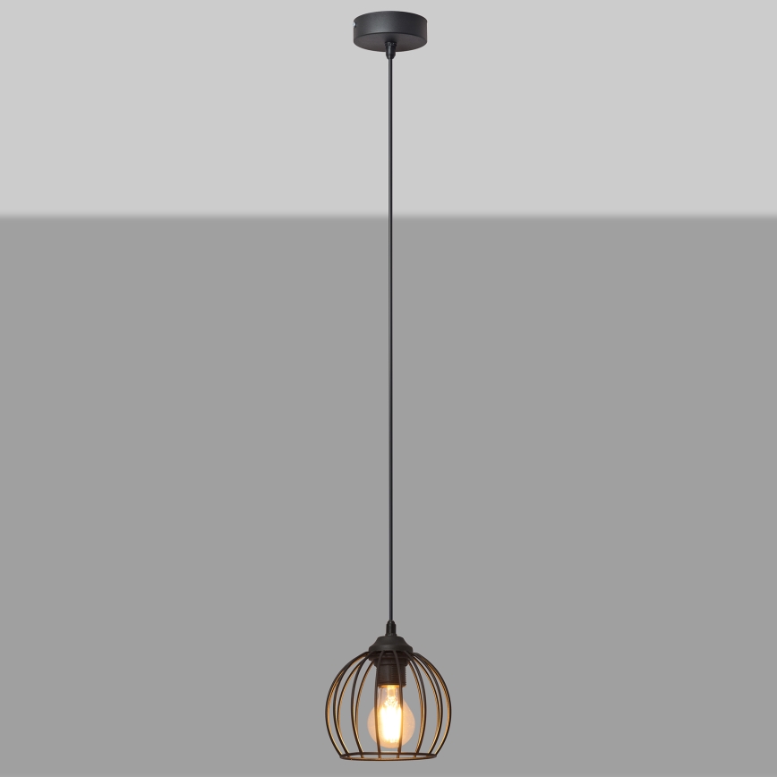 Висящ полилей MERCURE 1xE27/15W/230V Ø 16 cм черен