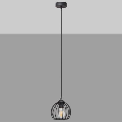 Висящ полилей MERCURE 1xE27/15W/230V Ø 16 cм черен