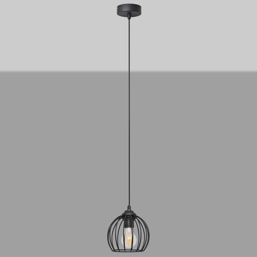 Висящ полилей MERCURE 1xE27/15W/230V Ø 16 cм черен