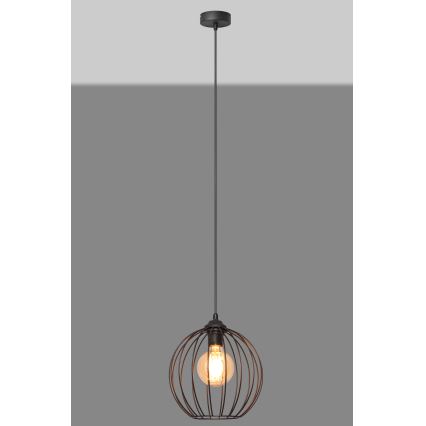 Висящ полилей MERCURE 1xE27/15W/230V Ø 24 cм черен