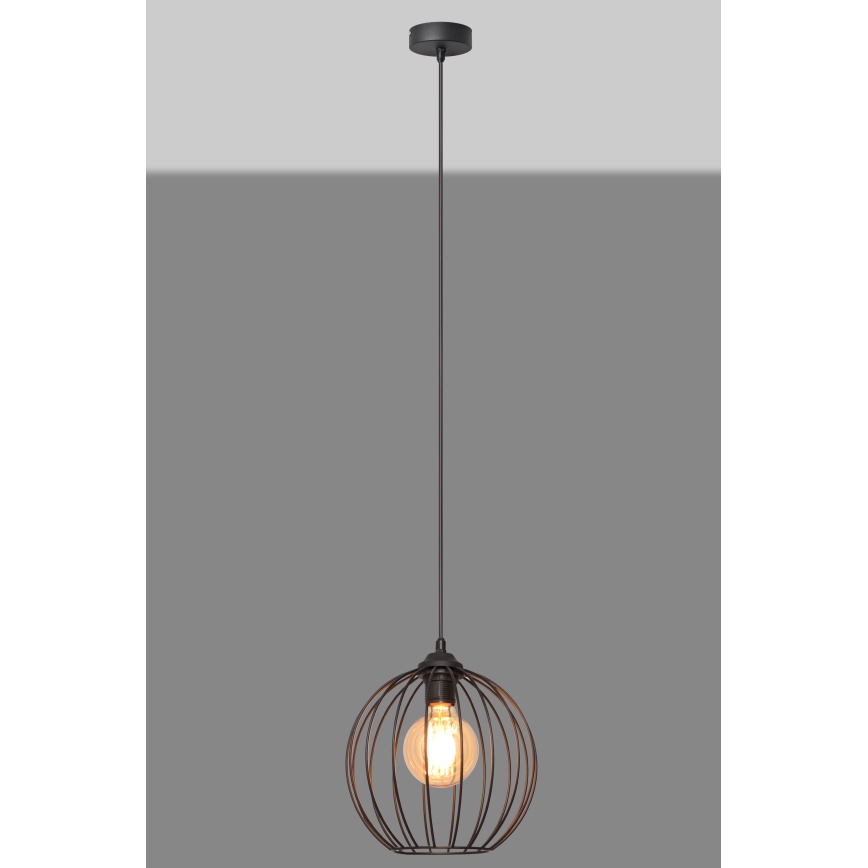 Висящ полилей MERCURE 1xE27/15W/230V Ø 24 cм черен