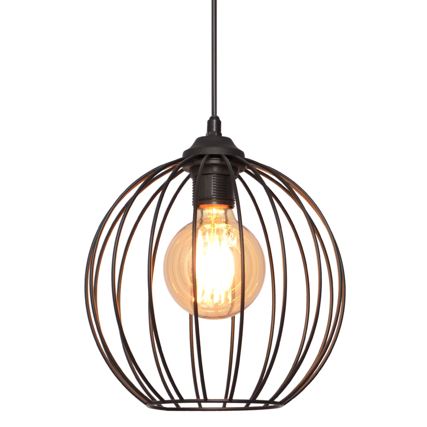 Висящ полилей MERCURE 1xE27/15W/230V Ø 24 cм черен