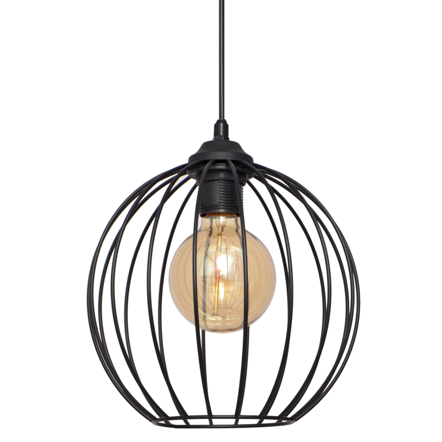 Висящ полилей MERCURE 1xE27/15W/230V Ø 24 cм черен