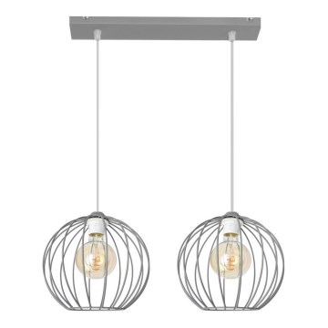 Висящ полилей MERCURE 2xE27/15W/230V сив