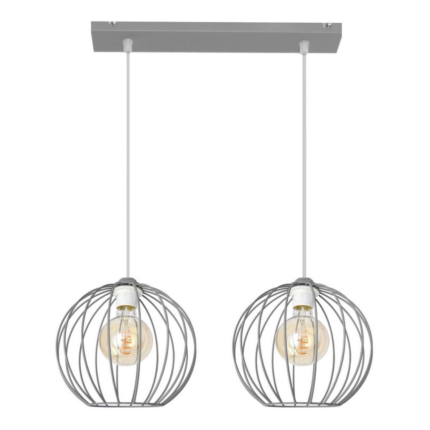 Висящ полилей MERCURE 2xE27/15W/230V сив