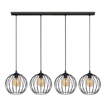 Висящ полилей MERCURE 4xE27/15W/230V черен