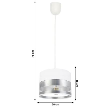 Висящ полилей MILO 1xE27/60W/230V сребрист