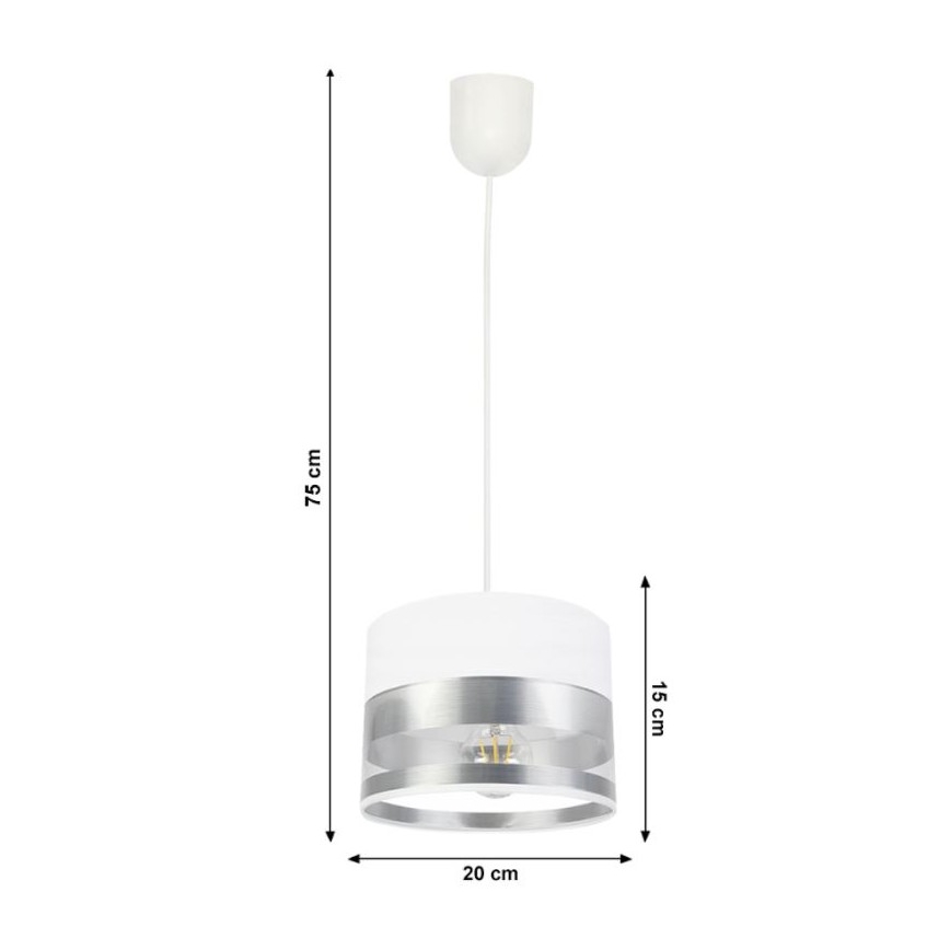 Висящ полилей MILO 1xE27/60W/230V сребрист