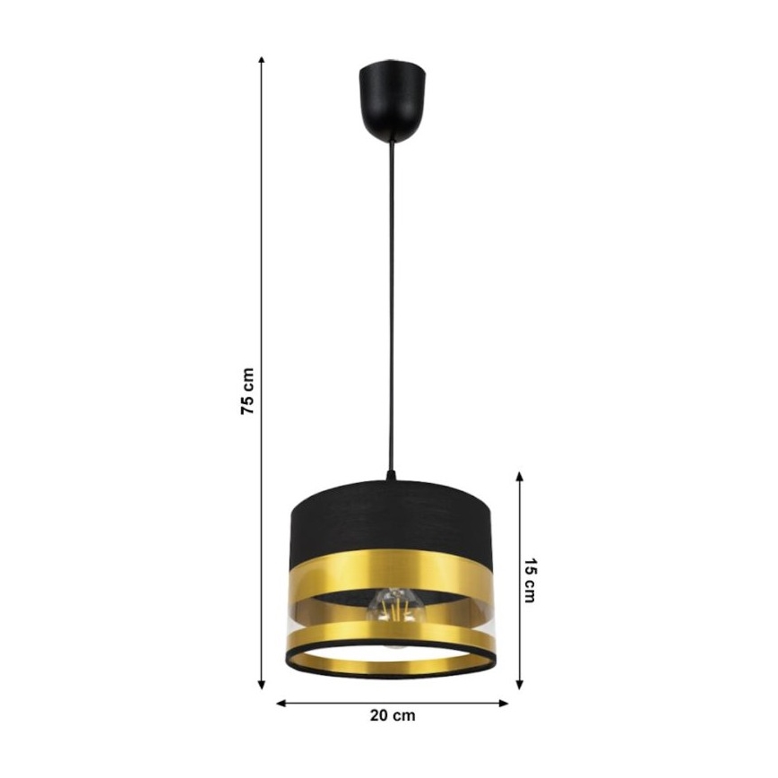 Висящ полилей MILO 1xE27/60W/230V златист/черен
