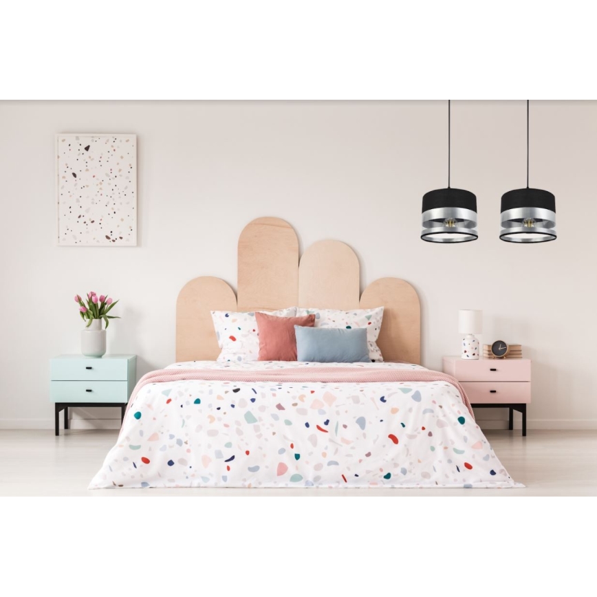 Висящ полилей MILO 2xE27/60W/230V сребрист/черен