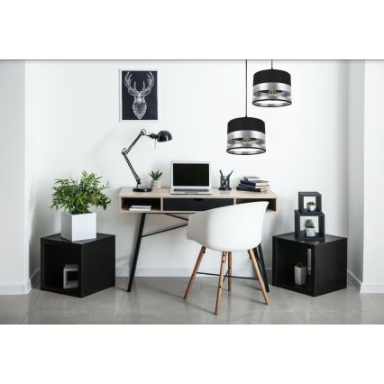 Висящ полилей MILO 2xE27/60W/230V сребрист/черен